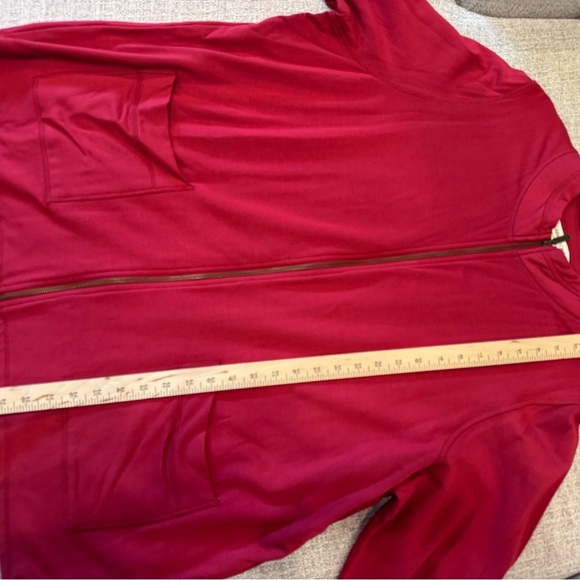 Coldwater Creek Full Zip Lightweight Jacket Front Pockets Maroon Plus Sz 3X - Picture 9 of 12